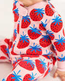 Baby Zip Sleeper In Organic Cotton in Super Strawberries - main