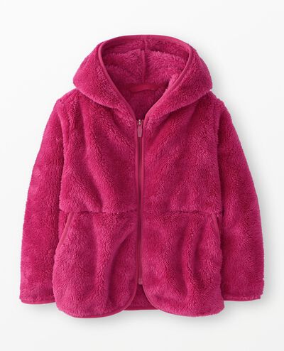 Marshmallow Fleece Zip Up Hoodie in Raspberry - main