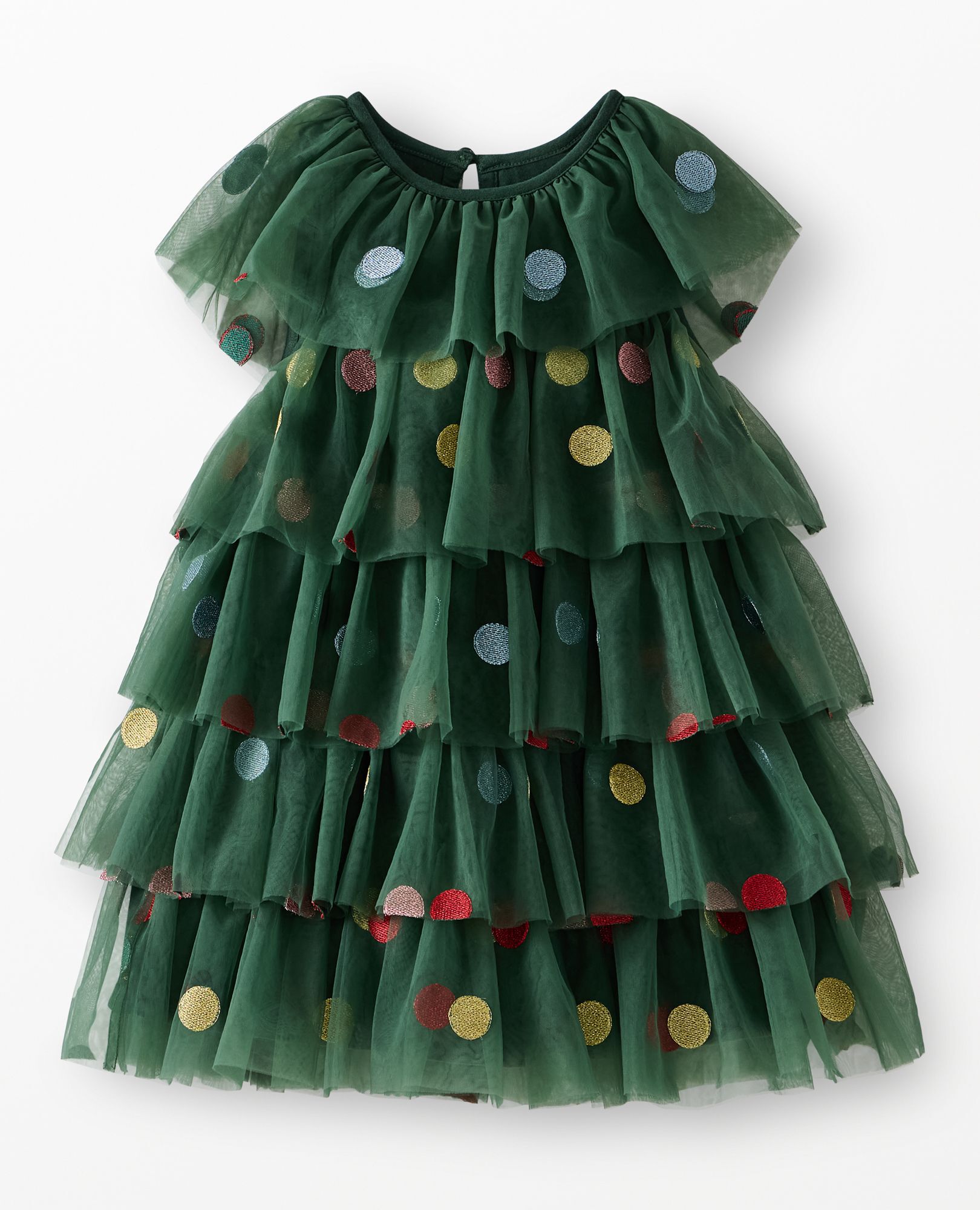 Tulle Christmas Tree Dress in Ornaments Embroidery - main
