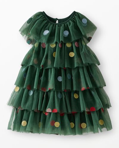 Tulle Christmas Tree Dress in Ornaments Embroidery - main