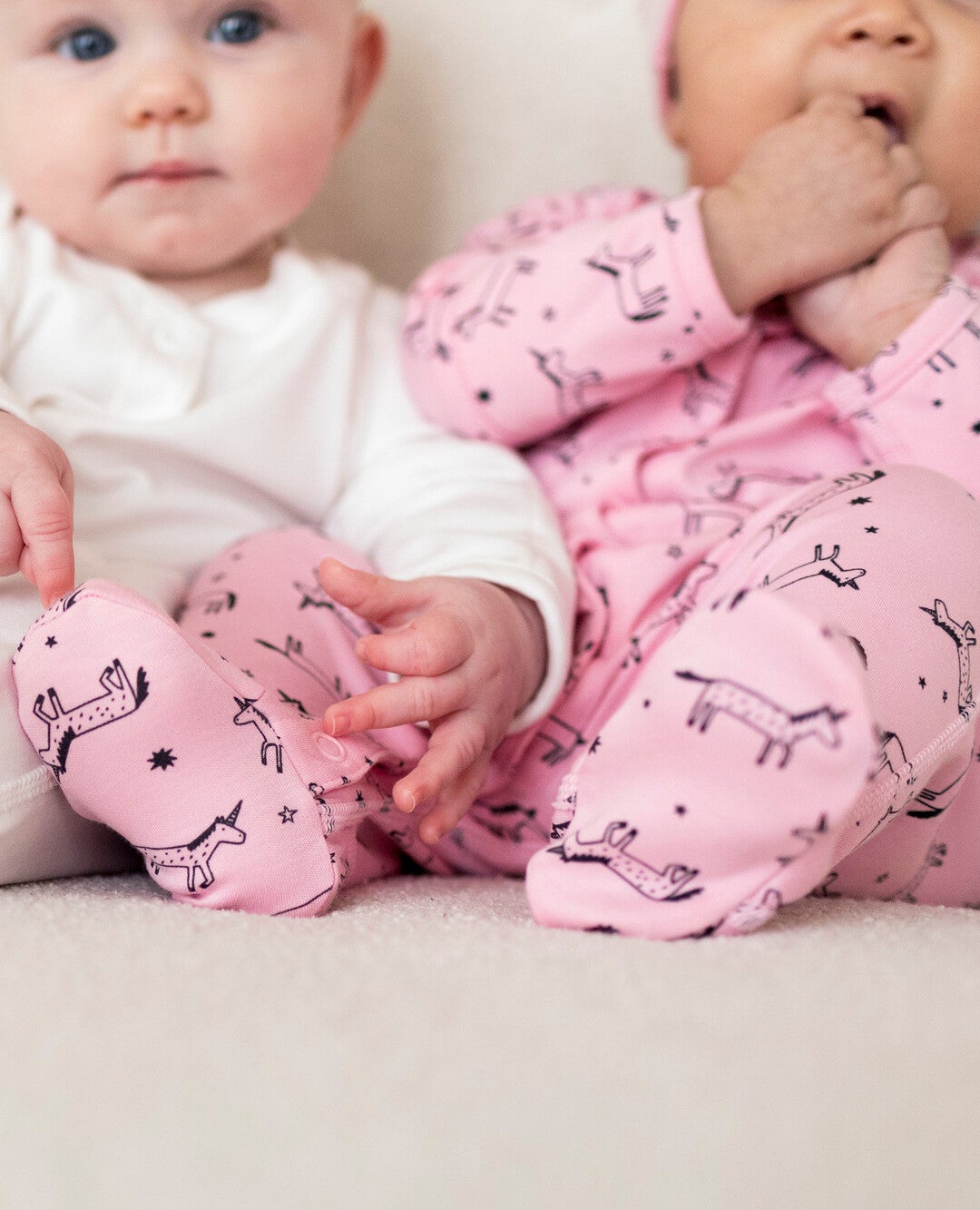 Little Sleepers With Feet In Organic Pima Cotton