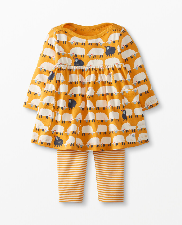 Baby Pocket Dress & Legging Set in Counting Sheep - main