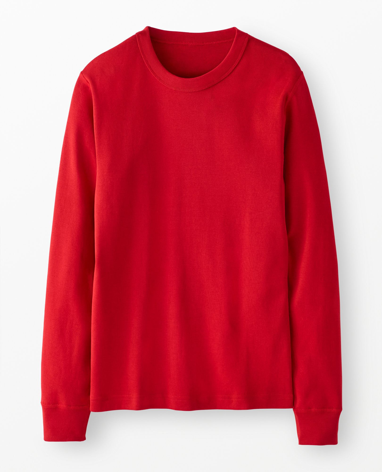 Adult Long John Pajama Top in Scarlet Red - main