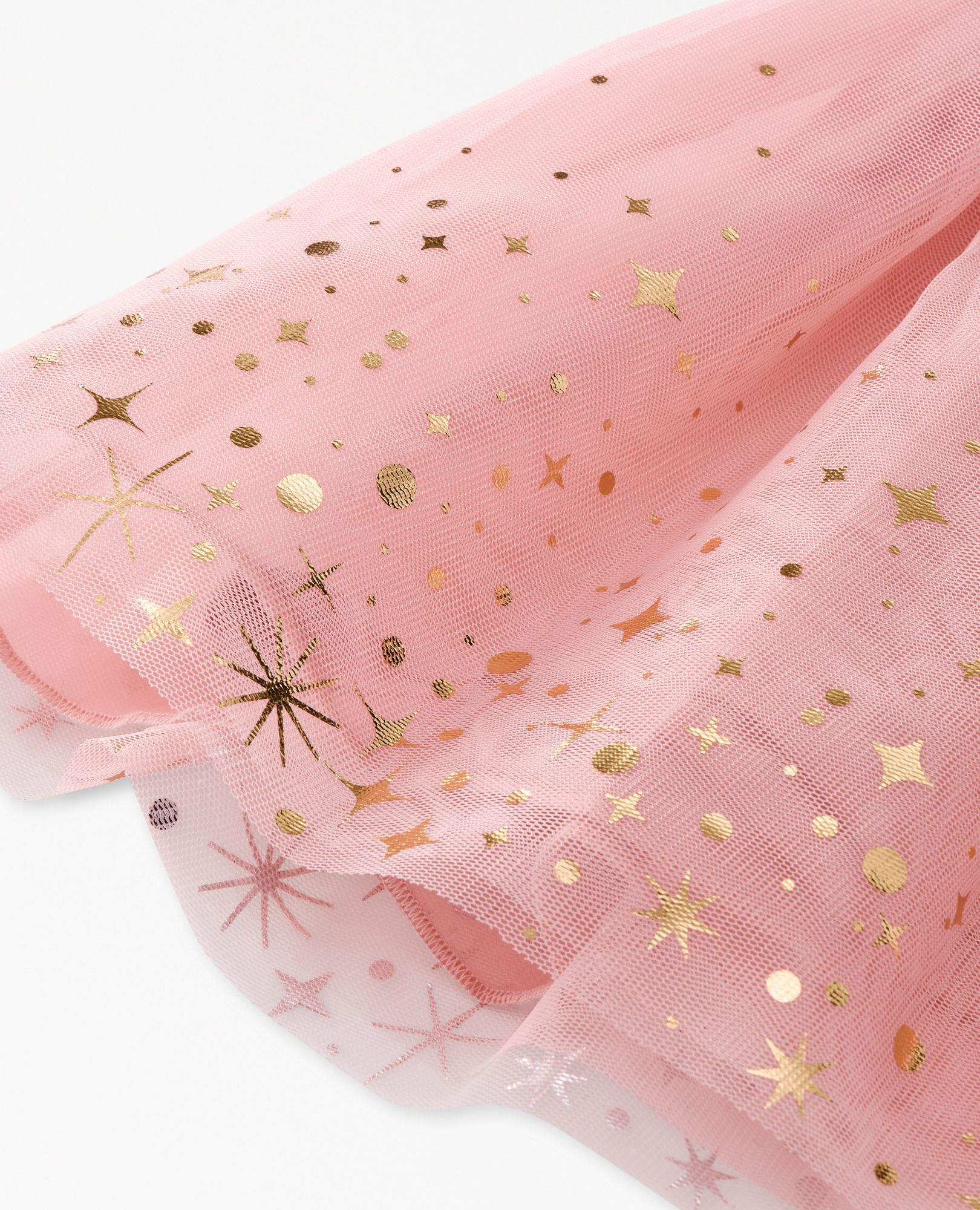 Baby Long Sleeve Tulle Shimmer Dress in Powdered Rose - main