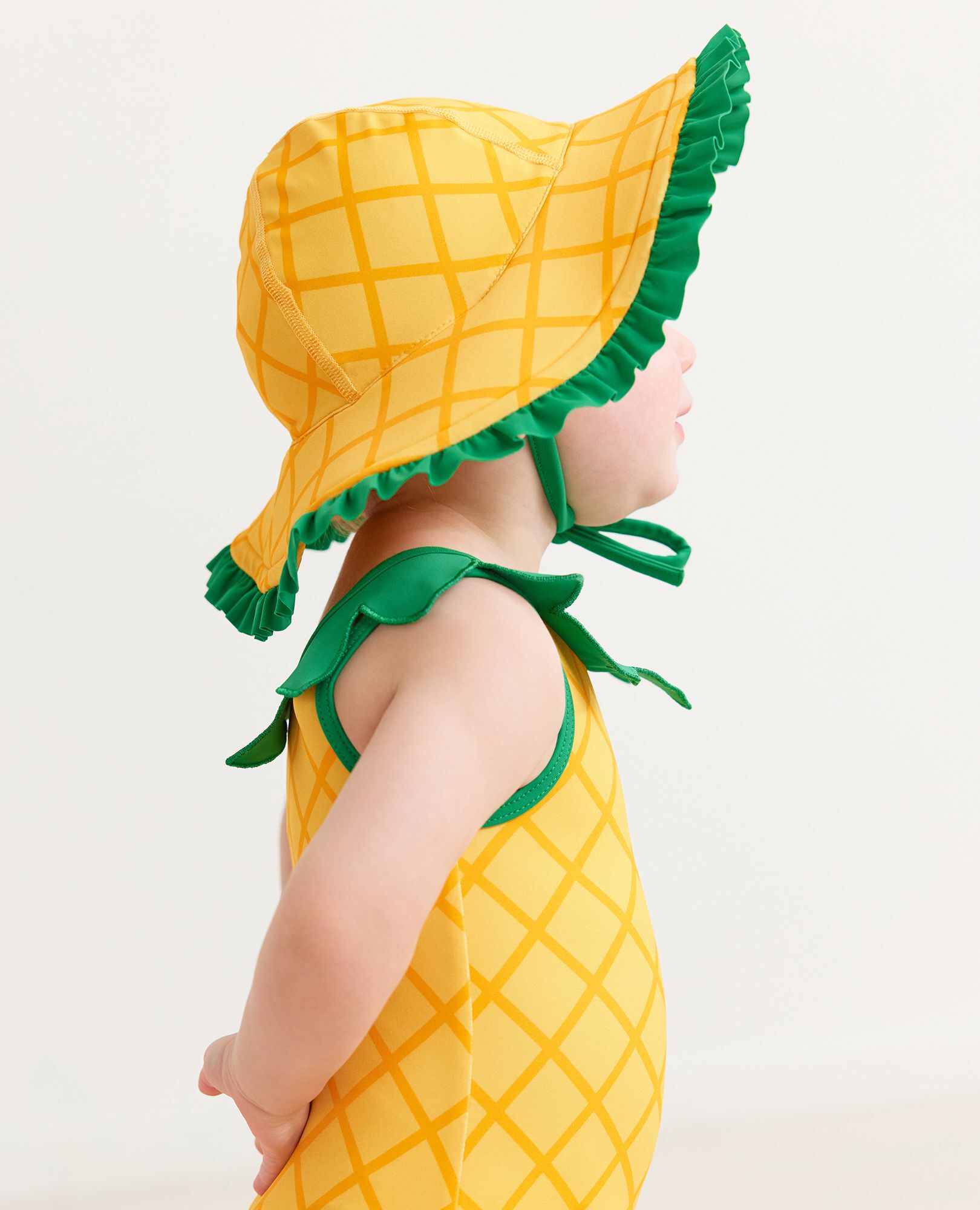 Baby swimsuit clearance and hat set