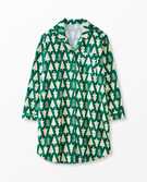 Women's Holiday Flannel Night Shirt in Winter Green - main