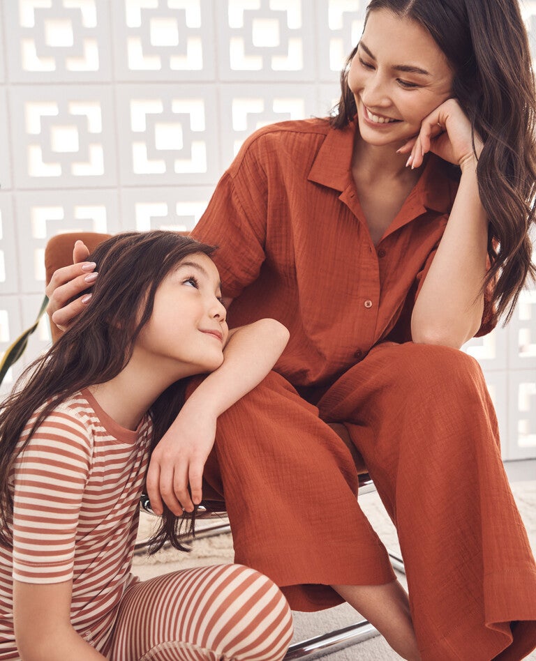 Amber Wood Mommy & Me Pajamas in  - main