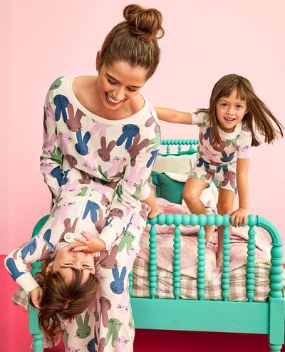 Women's Easter Wide Leg Pajama Set in Multi Bunnies - main