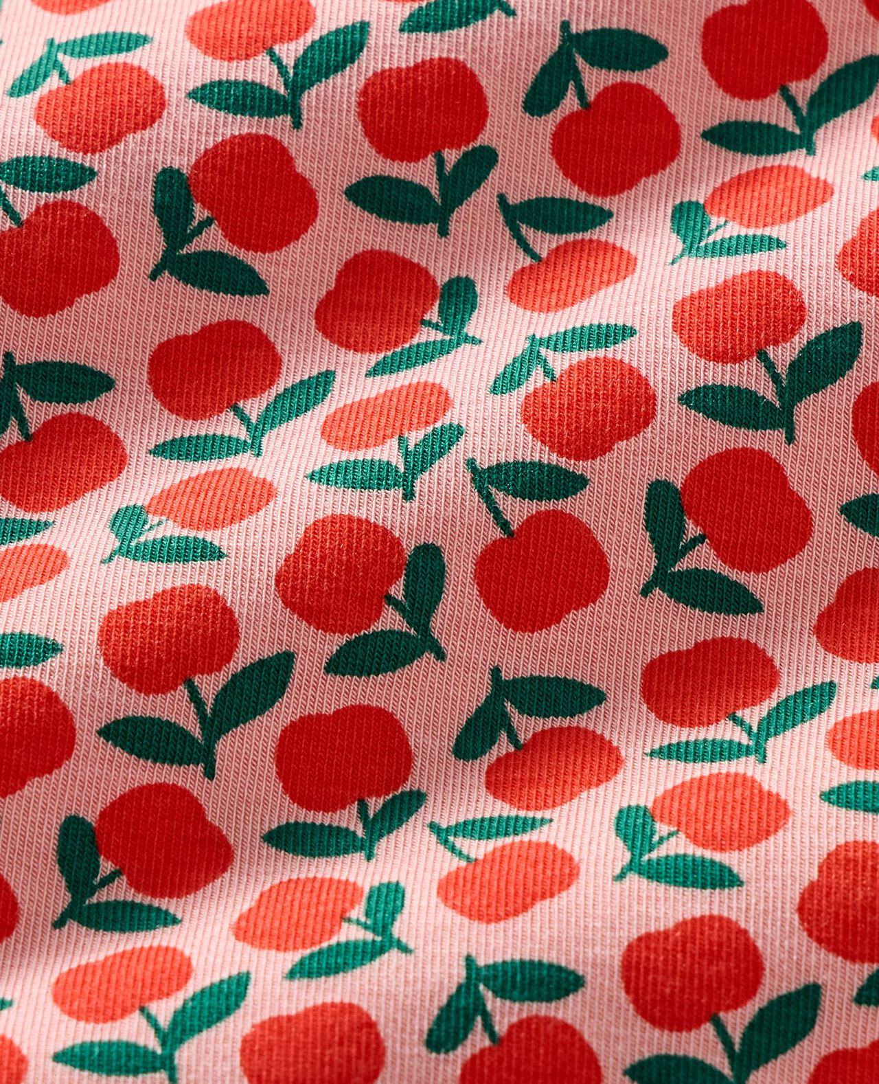 HannaSoft™ Stretch Pajama Set in Red Apples on Pink - main