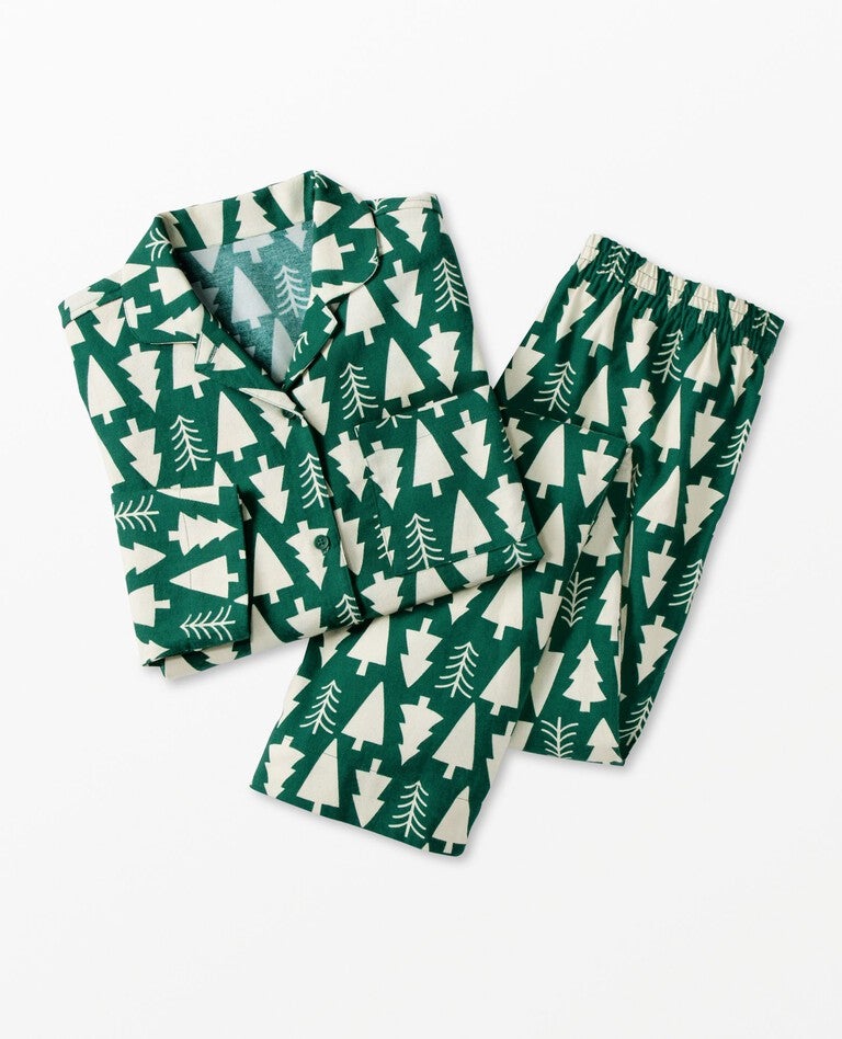 Women's Holiday Flannel Pajama Set in Winter Green - main