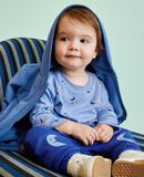 Baby Long Sleeve T-Shirt & French Terry Pants Set in Multi Sun, Moon, and Stars on Storm Blue - main