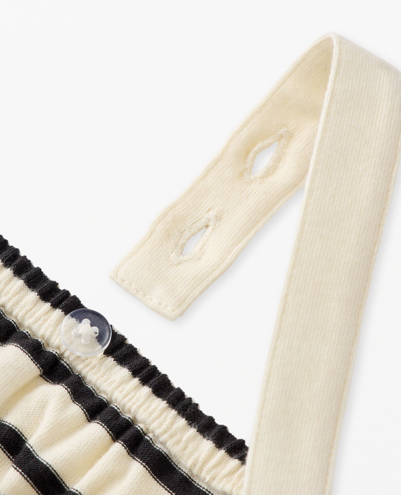 Sleeveless Striped Crossback Dress with Pockets in Ecru - main