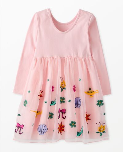 Disney Princess Long Sleeve Tulle Dress in Princess Multi Pink - main