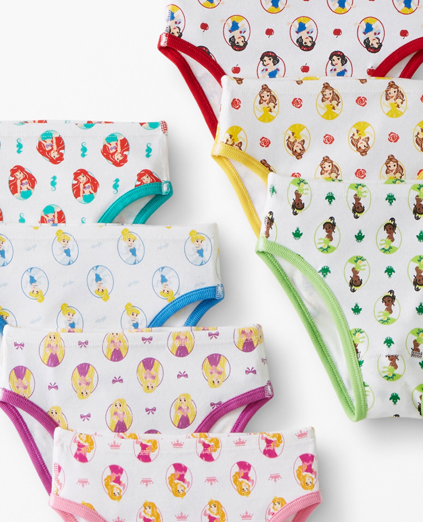 7 Pack Disney Princess Organic Cotton Hipster Underwear