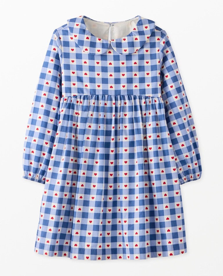 Long Sleeve Poplin Dress in Heartfelt Gingham - main