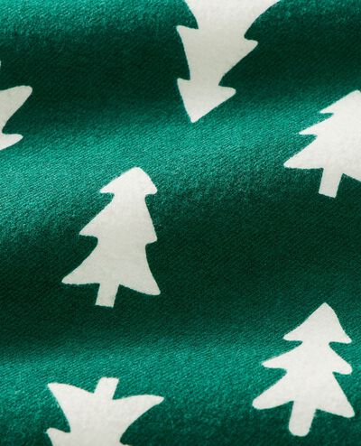 Women's Holiday Flannel Pajama Shorts in Happy Trees on Green - main