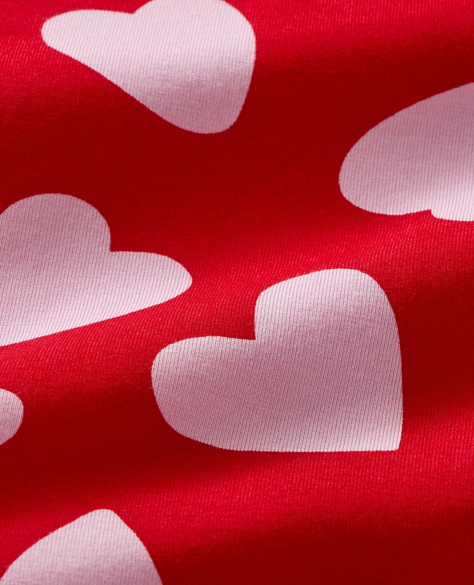 Women's Long Sleeve HannaSoft™ Pajama Set in Pink Artful Hearts on Red - main