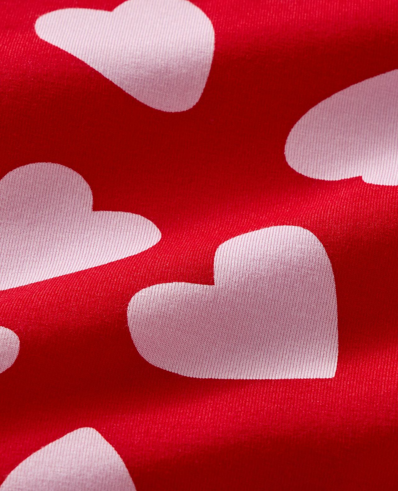 Women's Long Sleeve HannaSoft™ Pajama Set in Pink Artful Hearts on Red - main