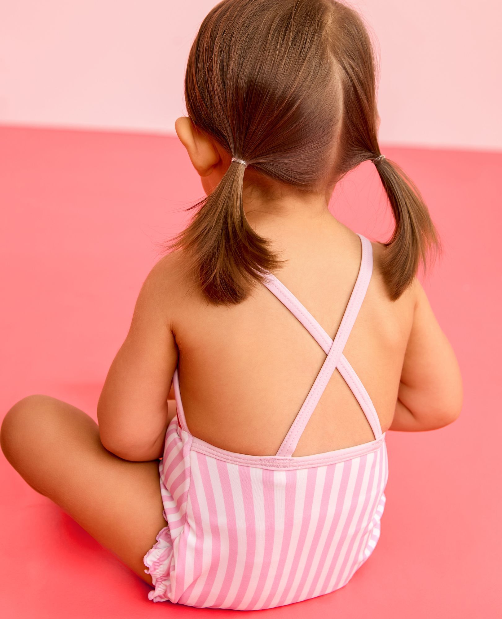 Baby One-Piece Rainbow Swimsuit in Pink Rainbow - main