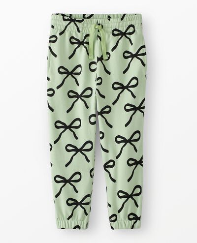 Holiday French Terry Sweatpants in Bows on Mint Chip - main