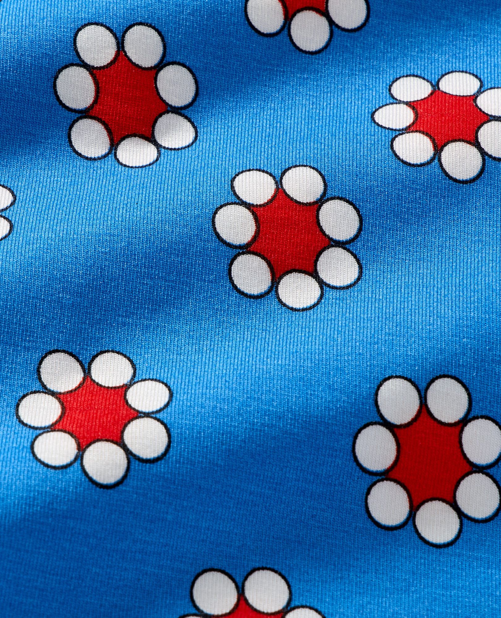 Women's Short Sleeve HannaSoft™ Pajama Set in Red Flowers on Swedish Sky - main