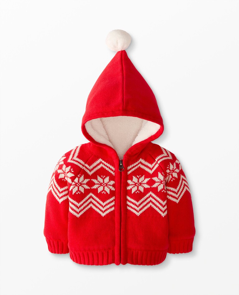 Baby Gnome Hoodie Sweater Jacket in Scandi Snowflake - main
