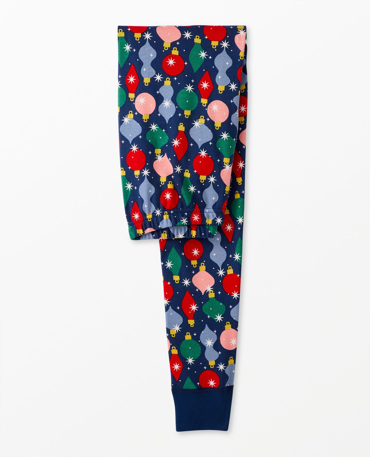 Adult Holiday Long John Pajama Pants in Shiny Bright Ornaments - main