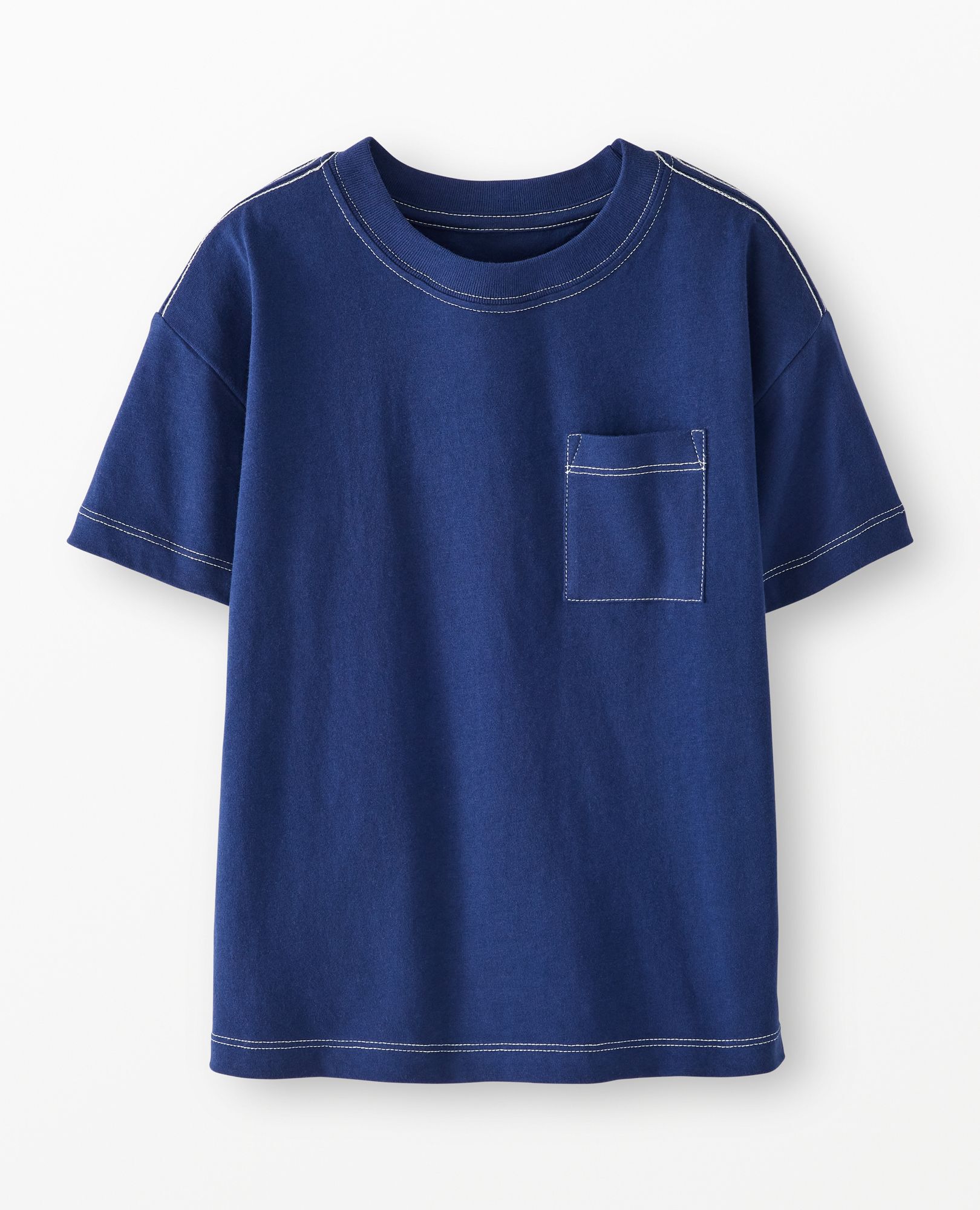 Relaxed Fit Pocket T-Shirt in Navy Blue - main