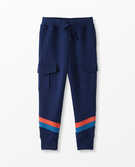 Slim Cargo Sweatpants In French Terry in Navy Blue - main