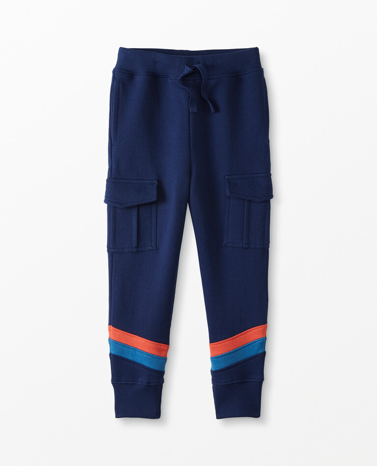 Slim Cargo Sweatpants In French Terry in Navy Blue - main