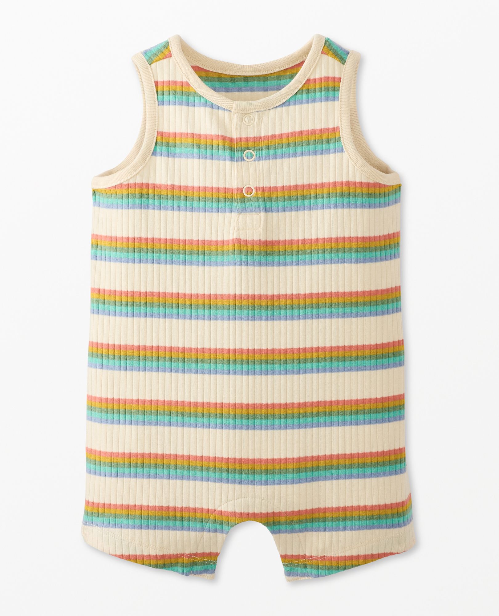 Baby Sleeveless Ribbed Shortie Romper | Hanna Andersson