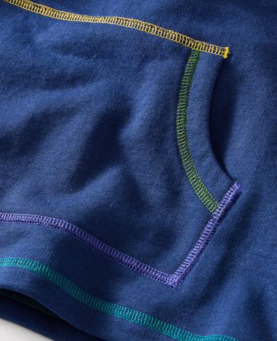 French Terry Sweatshirt & Shorts Set in Navy w/ Rainbow Stitching - main