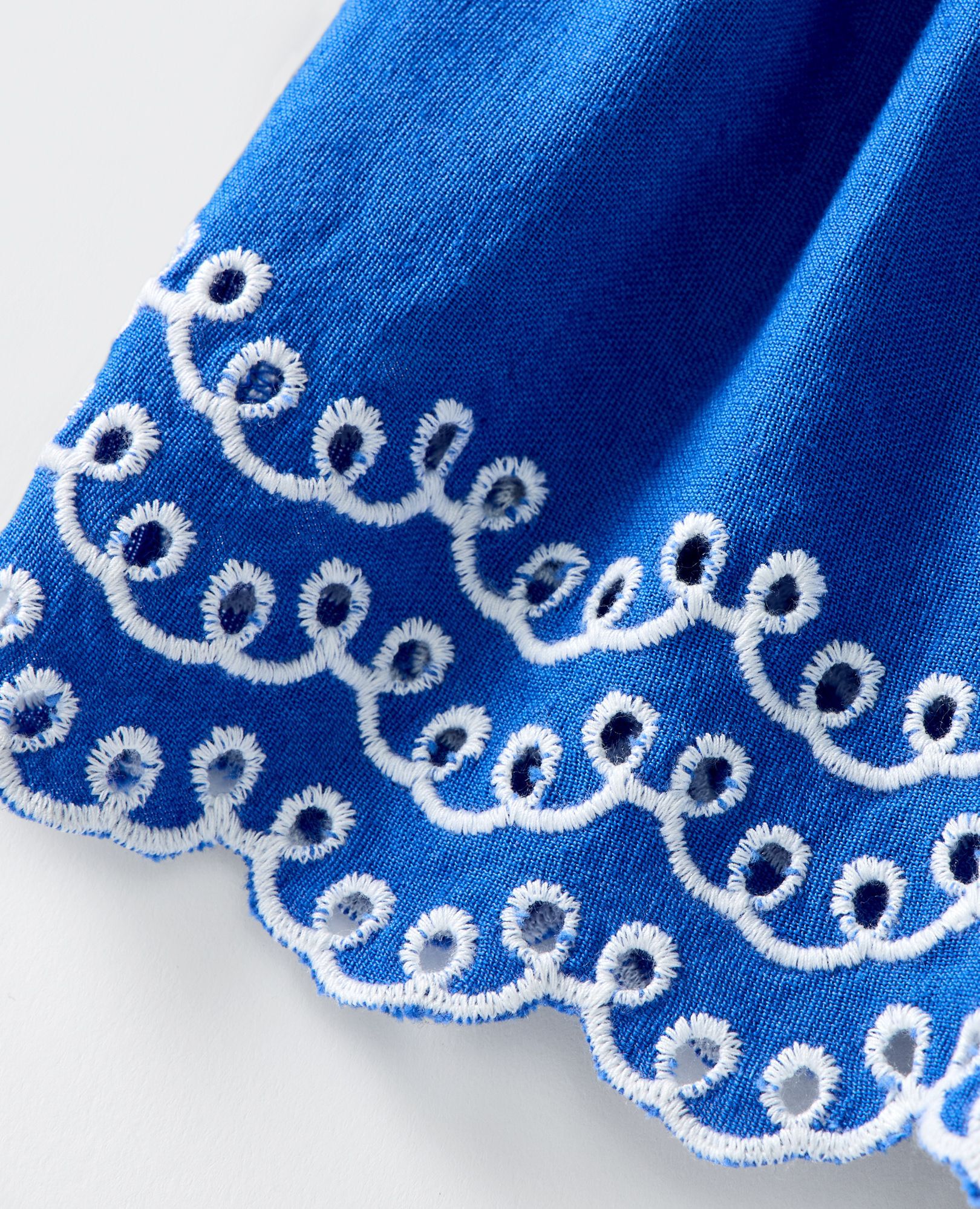 Baby Sleeveless Embroidered Tiered Dress in Happy Blue - main