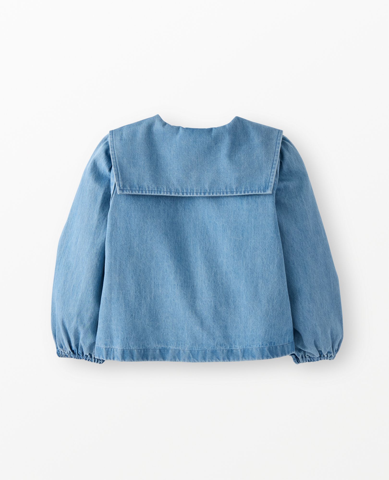 Long Sleeve Denim Button Up Shirt in Light-Medium Wash - main