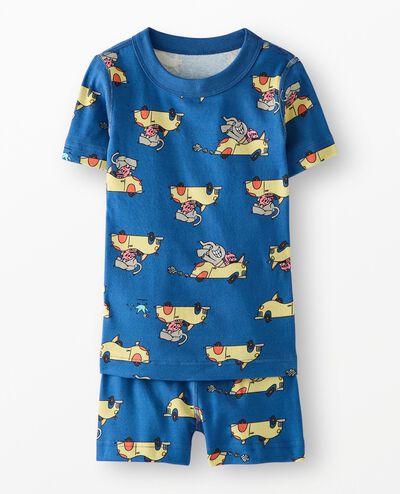 Elephant & Piggie HannaJams™ Pajama Set in Hidden Pigeon Cars Blue - main