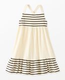 Sleeveless Striped Crossback Dress with Pockets in Ecru - main