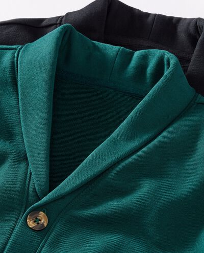 French Terry Shawl Collar Cardigan in Ponderosa Green - main