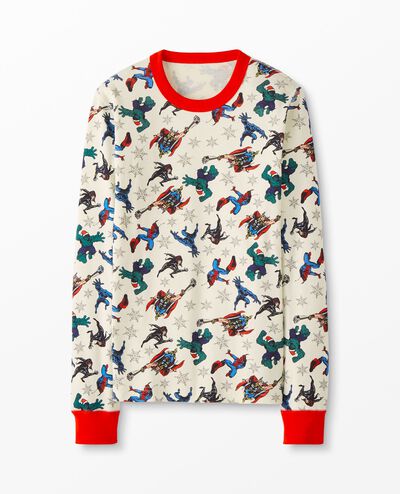 Adult Unisex Marvel Avengers Holiday Long John Pajama Top in Marvel Holiday - main