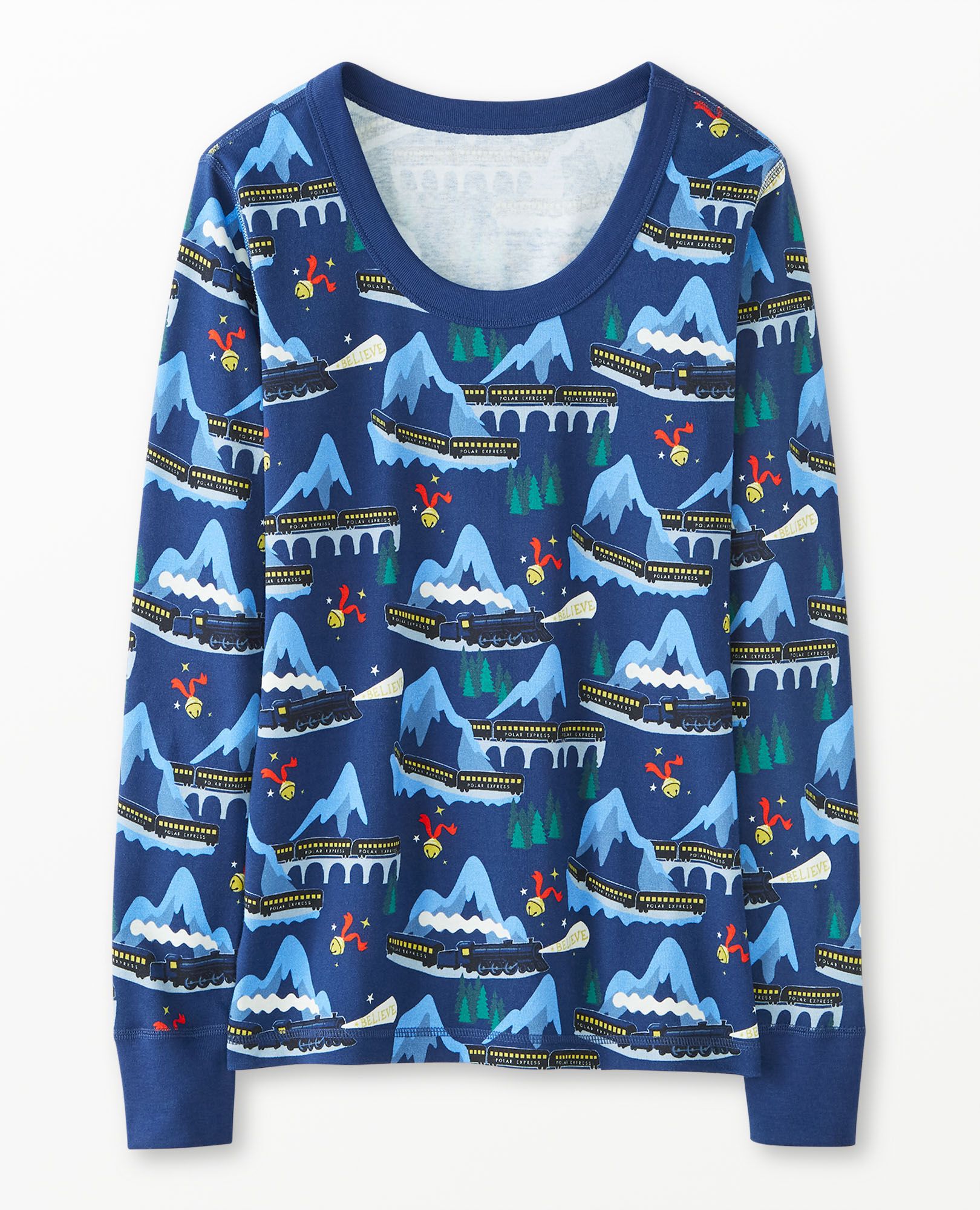 Women's Warner Bros™ Discovery The Polar Express Long John Pajama Top in Polar Express Family - main