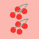 Long Sleeve Loop Terry Hoodie Cover Up in Summer Cherries - swatch