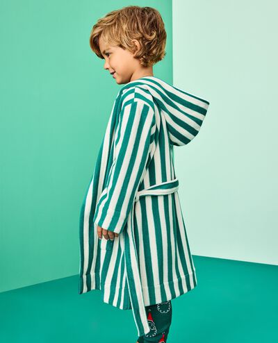 Holiday Fleece Robe in Fir Tree/Ecru - main