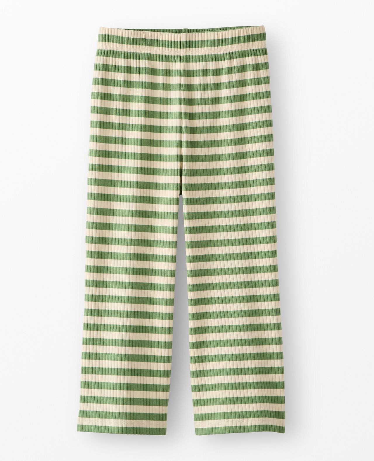 Ribbed Flare Pants in Stone Green/Ecru - main