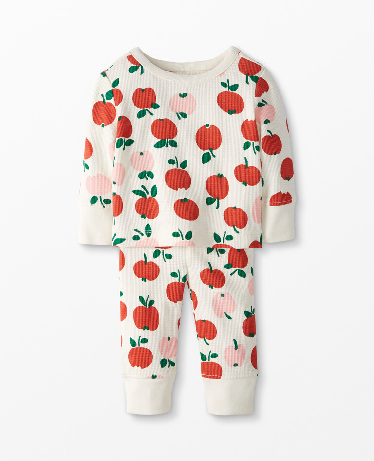 Baby Top & Pants Set In Waffle Knit in Apple Of My Eye - main