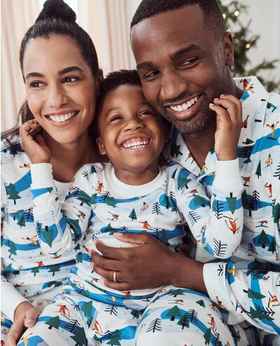 Women's Holiday Long John Pajama Top in Ski Slope - main