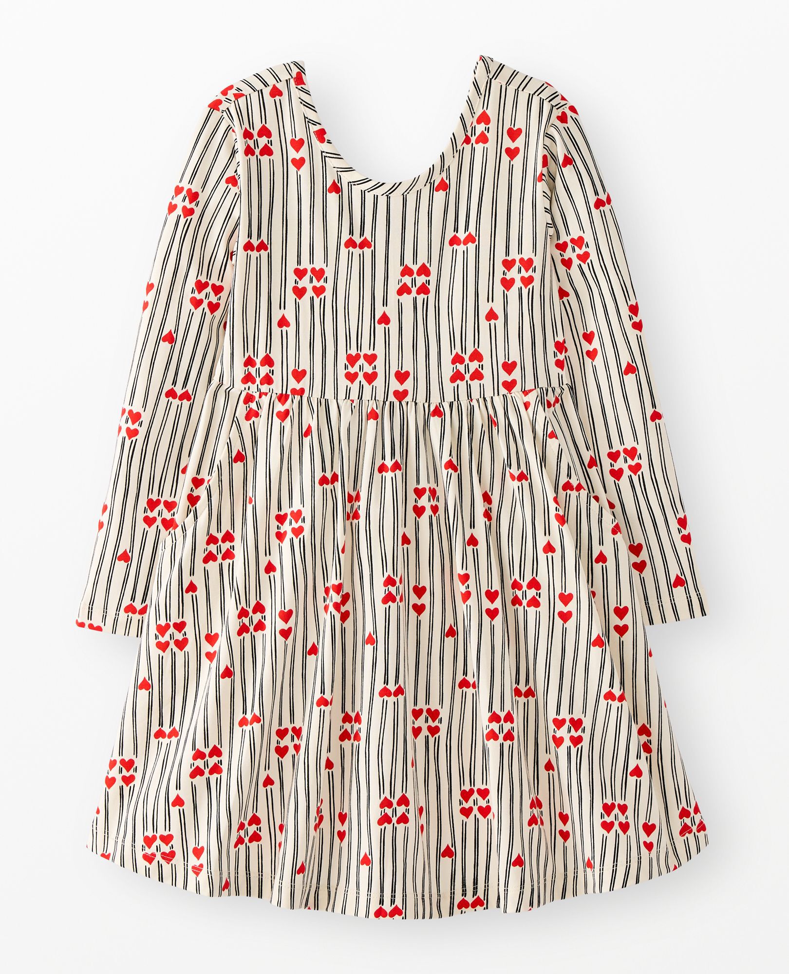 Long Sleeve Skater Dress with Pockets in Stripes of Love - main