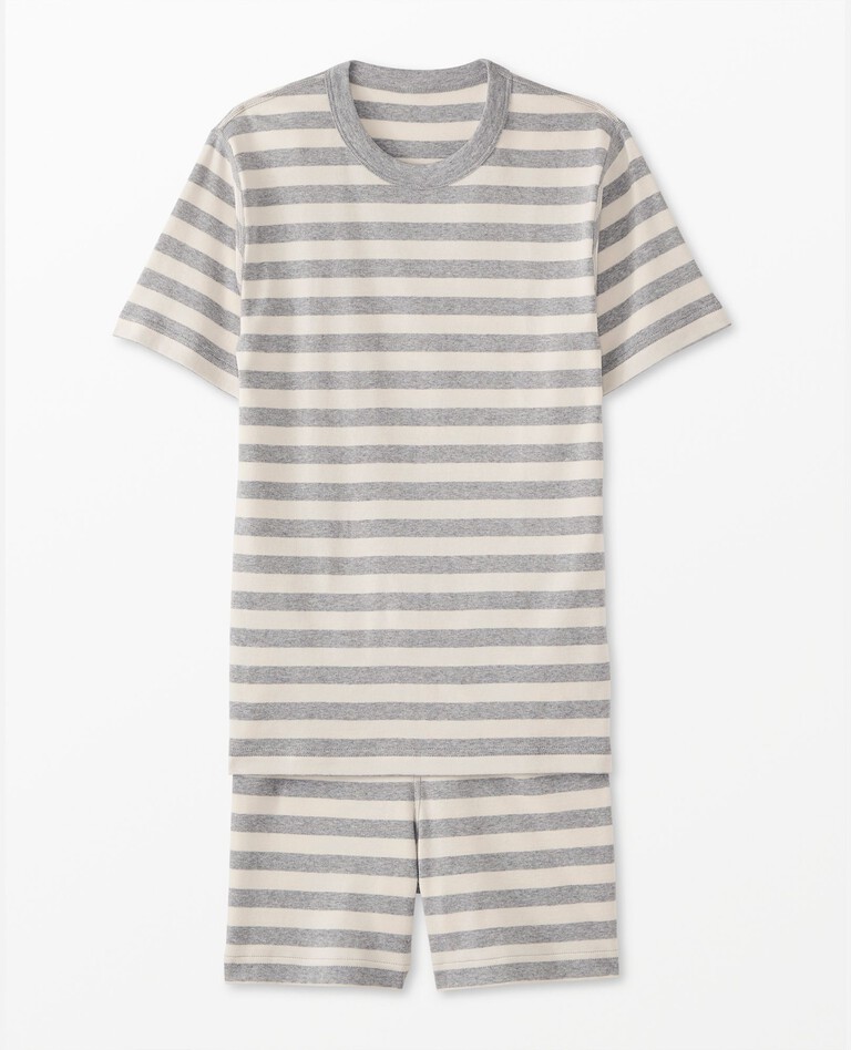 Adult Striped Short John Pajama Set in  - main