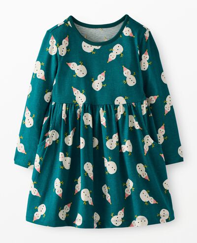 Long Sleeve Everywhere Dress with Pockets in Frosty Friends - main