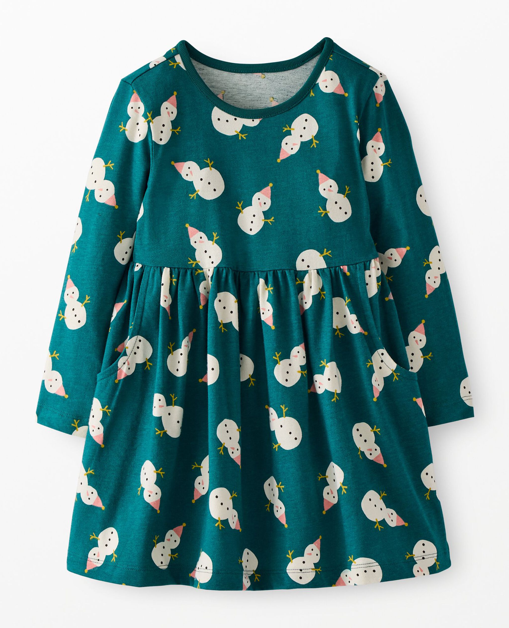 Long Sleeve Everywhere Dress with Pockets in Frosty Friends - main