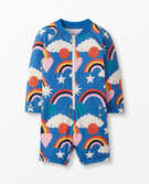 Baby Rainbow Recycled Rash Guard Suit in Storytime Rainbow On Lookout Blue - main