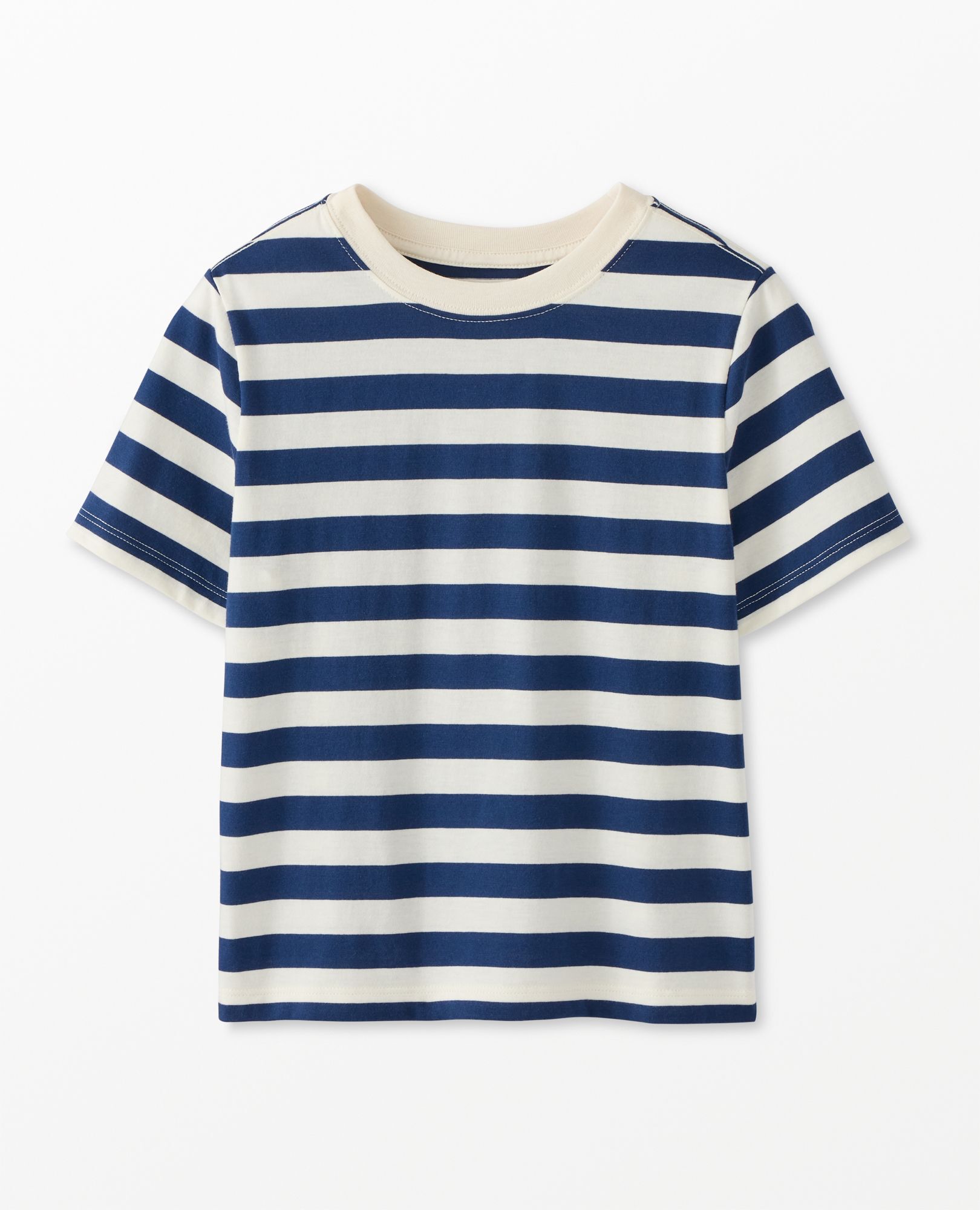 Relaxed Fit Striped T-Shirt in Navy Blue/Ecru - main